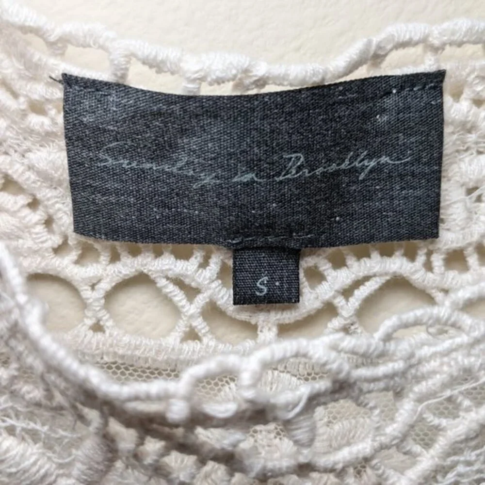 Anthropologie Sunday in Brooklyn Lace Crochet Sheer Summer Tank Top - Picture 7 of 12